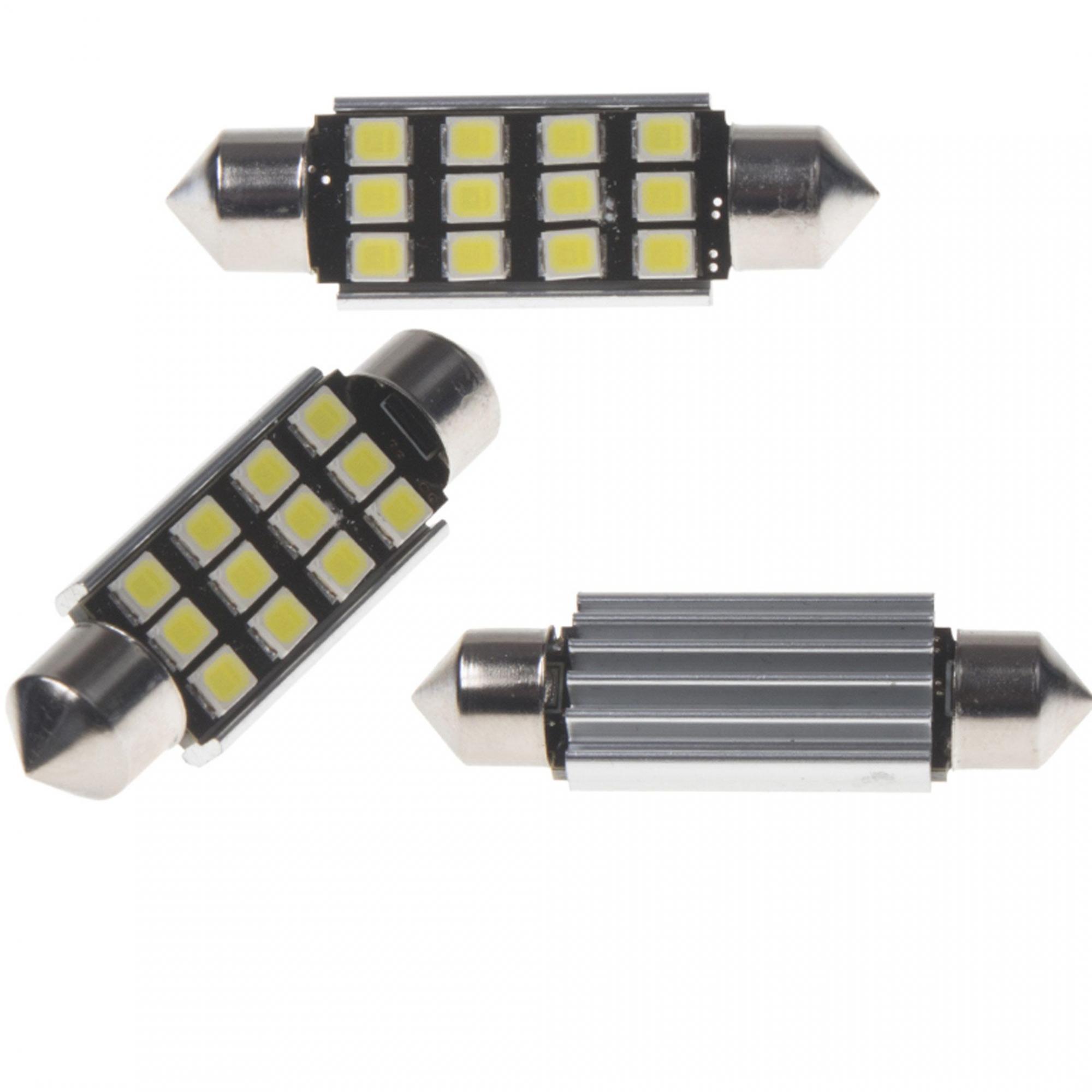 Žárovka LED diodová 12V sufit 42mm bílá 12x LED 2835SMD Aroso