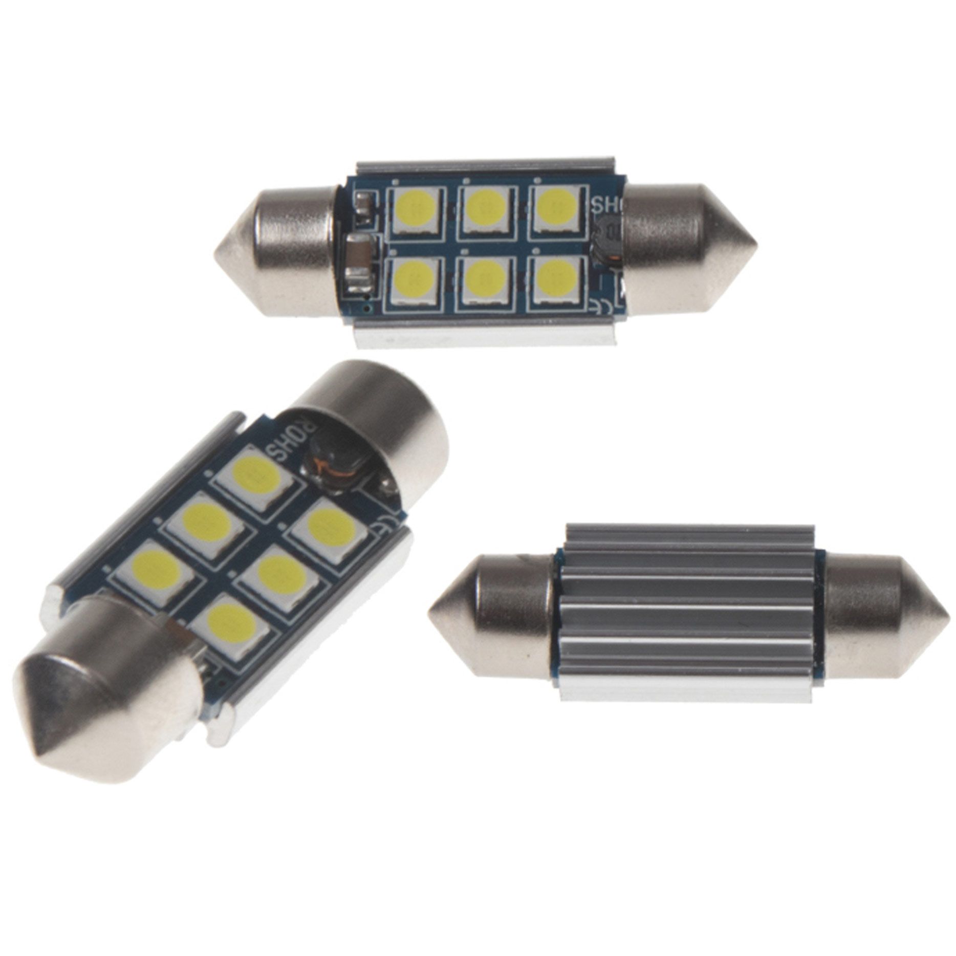 Žárovka LED diodová 12V sufit 36mm bílá 6x LED 3030SMD Aroso