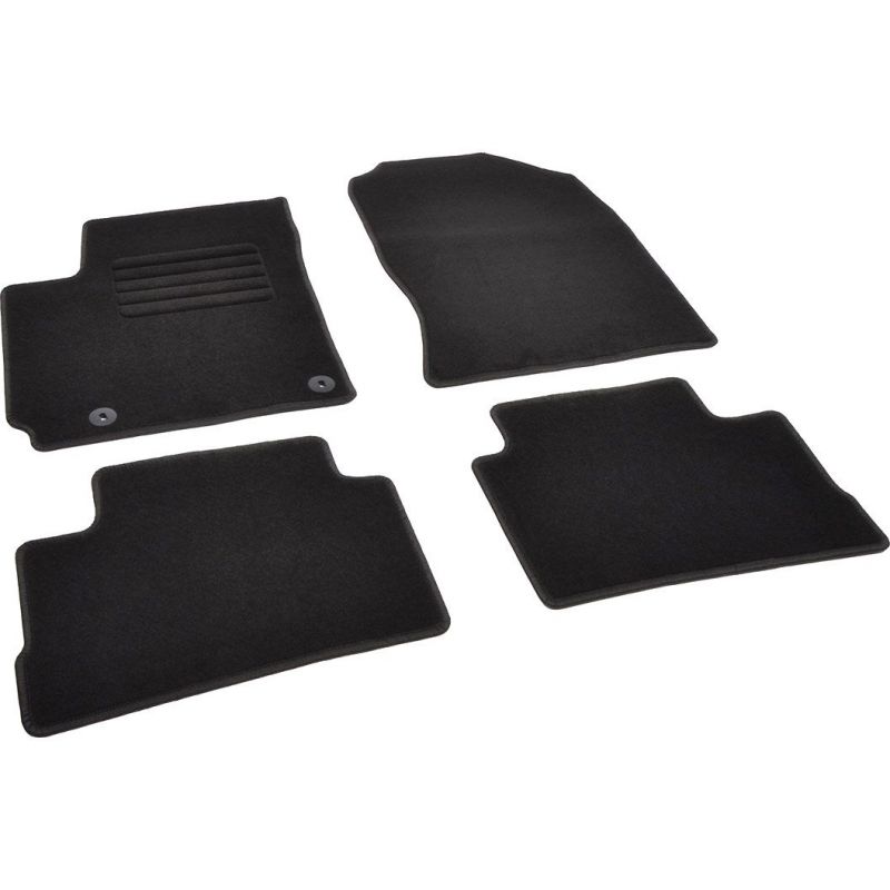 Autokoberce textilní přesné černé / černé obšití - Hyundai Kona I (Typ OS) (2017-2023) 5-sedadel