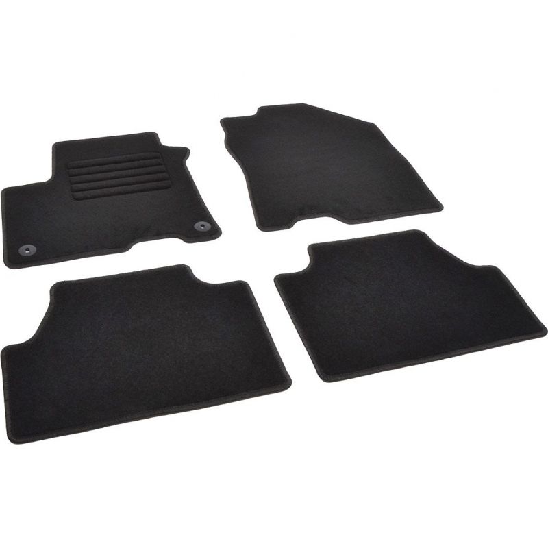 Autokoberce textilní přesné černé / černé obšití - Hyundai Kona I (Typ OS) Electric (2018-2023) 5-sedadel