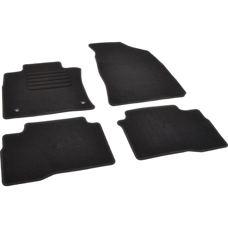 Autokoberce textilní přesné černé / černé obšití - Ssangyong Tivoli (2015-2023) fixace koberců kovový kroužek 5-sedadel