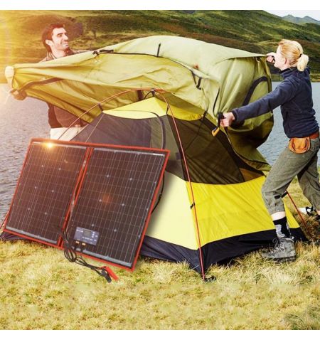 Solární panely rozkládací přenosné s PWM regulátory 220W 12V/24V 2ks 106x73cm - do auta / na kempování | Filson Store