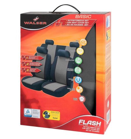 Autopotahy sedadel na celé vozidlo s bočními airbagy v sedadlech - Walser Flash sada 9 dílů - antracit / černé | Filson Store