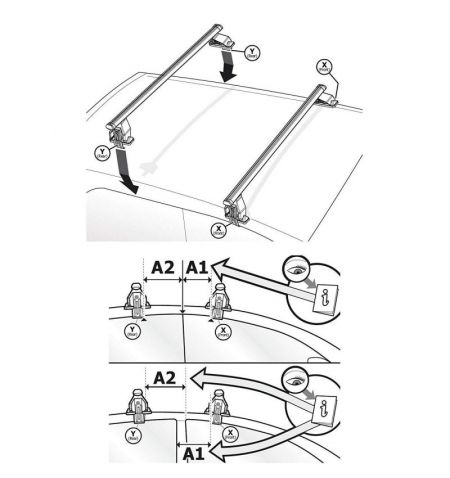 Střešní nosič / příčníky Menabo Tema - Great Wall Hover (2006-2012) - rovná střecha / pozinková ocel / bez zámků | Filson Store