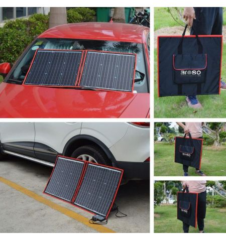 Solární panel rozkládací přenosný s PWM regulátorem 110W 12V/24V 106x73cm - do auta / na kempování | Filson Store