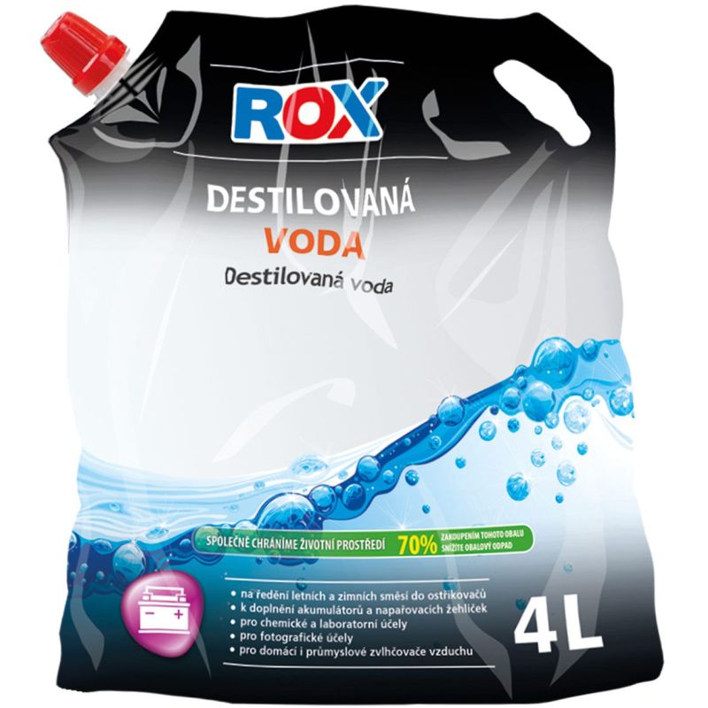 Destilovaná voda Rox 4l - stojací sáček