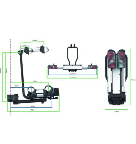 Nosič na tažné zařízení na 2+1 kola / elektrokola Pro User Diamant FG2 Plus - sklopný skládací | Filson Store