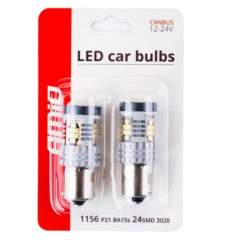 Žárovka LED diodová 12/24V / BA15S P21W / bílá / 24x LED 3020SMD / Canbus | Filson Store