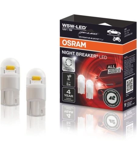 Autožárovka Osram Night Breaker LED W5W 12V 1W W2.1x9.5d - krabička 2ks / schváleno pro ČR / EU homologace | Filson Store