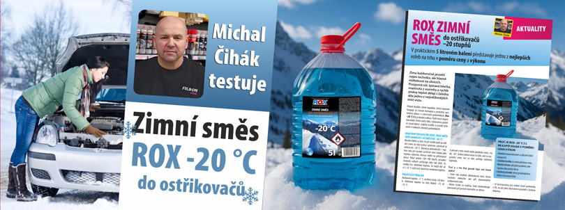 Michal Čihák testuje zimní směs do ostřikovačů Rox | Filsonstore Michal Čihák testuje zimní směs do ostřikovačů Rox | Filsonstore