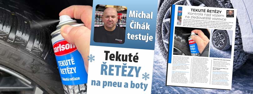 Michal Čihák testuje tekuté sněhové řetězy Carlson | Filsonstore Michal Čihák testuje tekuté sněhové řetězy Carlson | Filsonstore